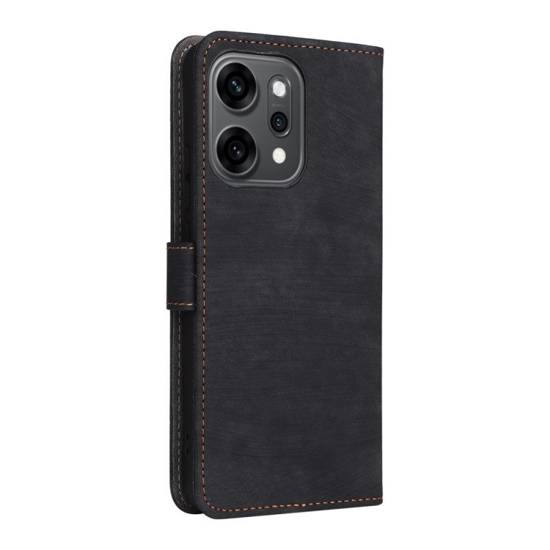 Leren Hoesje Voor Oppo Reno 14 Pro 5g Rfid-blokkering Met Bandje