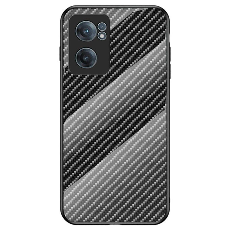 Telefoonhoesje voor OnePlus Nord CE 2 5G Bescherming Gehard Glas In Koolstofvezelstijl