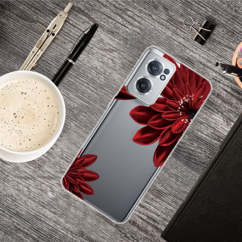 Telefoonhoesje voor OnePlus Nord CE 2 5G Bescherming Rode Bloemblaadjes