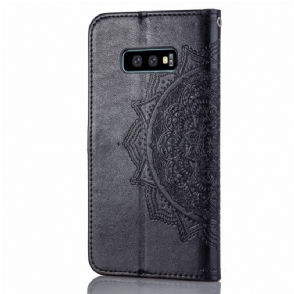 Flip Case voor Samsung Galaxy S10e Mandala Van Kunstleer Met Reliëf