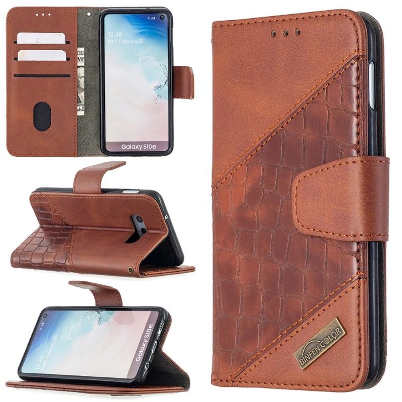 Folio-hoesje voor Samsung Galaxy S10e Croc Aspect Leereffect