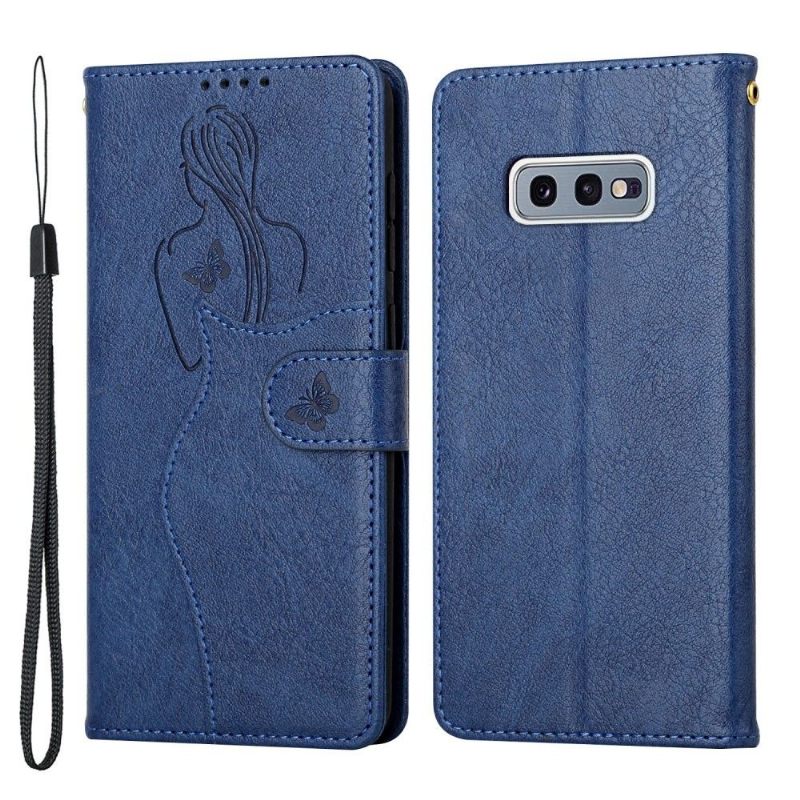 Folio-hoesje voor Samsung Galaxy S10e Premium Illustratie Meisje