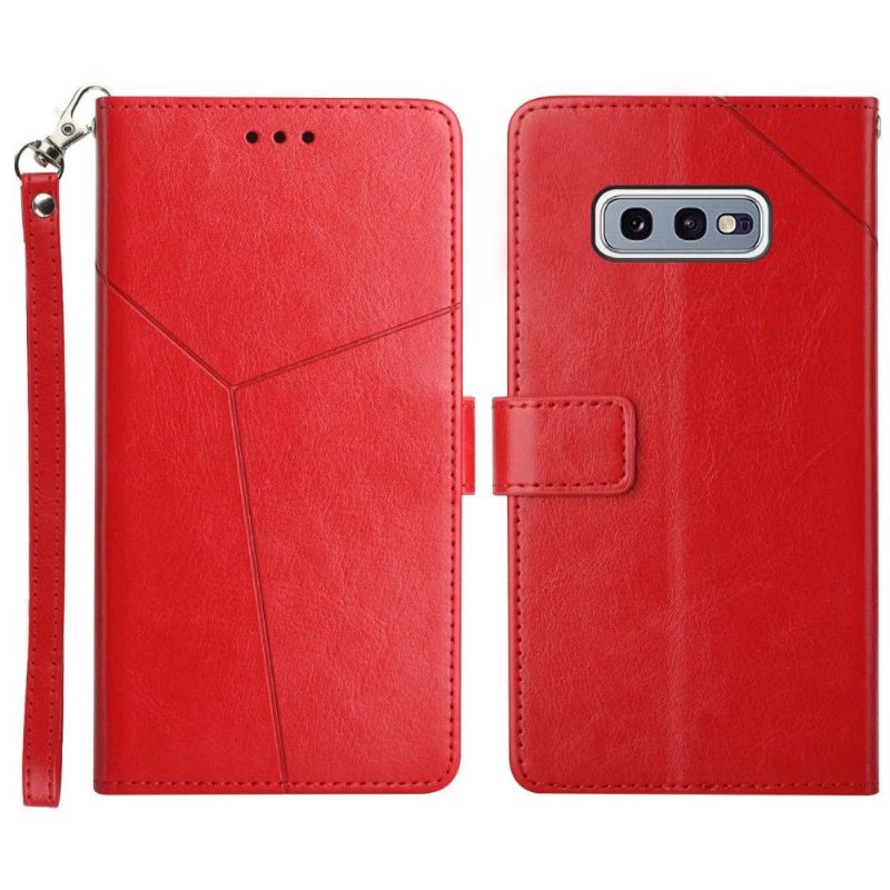 Folio-hoesje voor Samsung Galaxy S10e Y-lijnen Leereffect