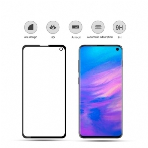 Samsung Galaxy S10E - Schermbeschermer Van Gehard Glas Op Ware Grootte - Zwart