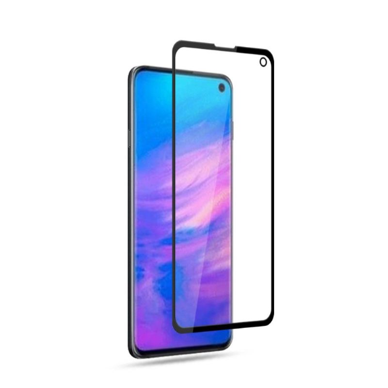 Samsung Galaxy S10E - Schermbeschermer Van Gehard Glas Op Ware Grootte - Zwart