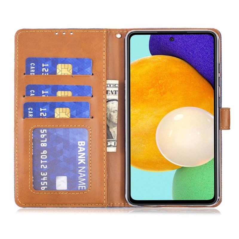 Folio-hoesje voor Samsung Galaxy A52 5G / A52 4G / A52s 5G Anti-fall Canvaseffect Oxford