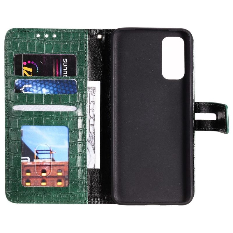 Folio-hoesje voor Samsung Galaxy A52 5G / A52 4G / A52s 5G Anti-fall Leerstijl Met Krokodilleneffect