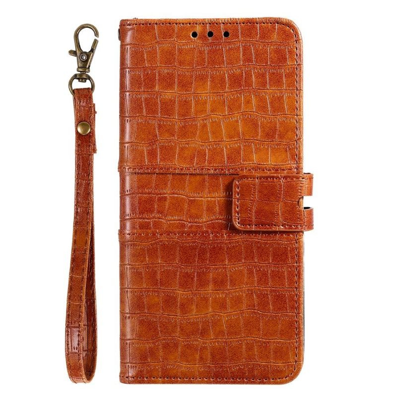 Folio-hoesje voor Samsung Galaxy A52 5G / A52 4G / A52s 5G Anti-fall Leerstijl Met Krokodilleneffect