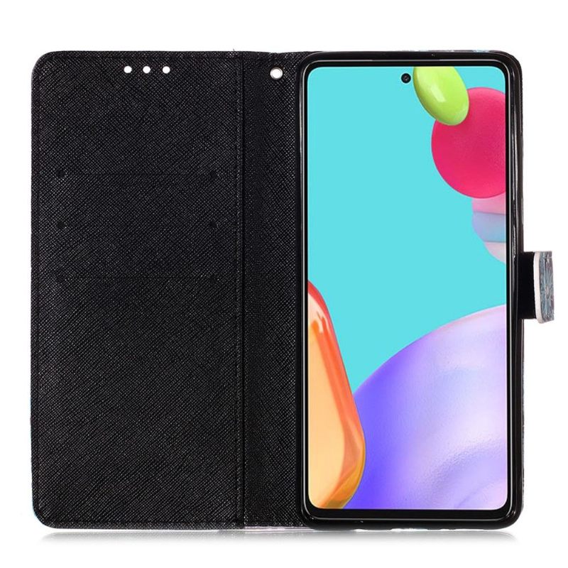 Folio-hoesje voor Samsung Galaxy A52 5G / A52 4G / A52s 5G Bloemenschedel