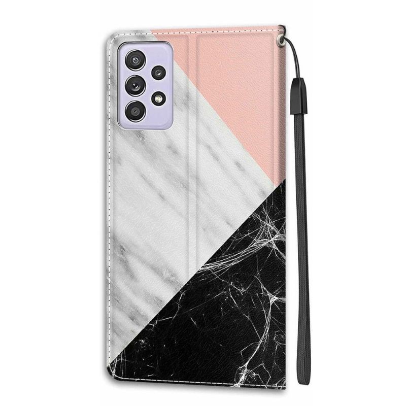 Folio-hoesje voor Samsung Galaxy A52 5G / A52 4G / A52s 5G Drie Patronen
