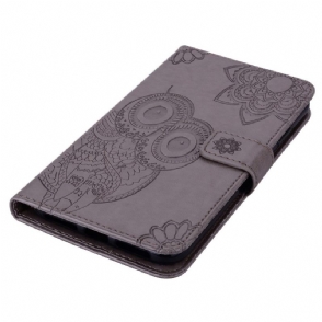Folio-hoesje voor Samsung Galaxy A52 5G / A52 4G / A52s 5G Uil Met Reliëf