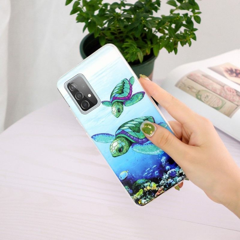 Hoesje voor Samsung Galaxy A52 5G / A52 4G / A52s 5G Fluorescerende Schildpadden