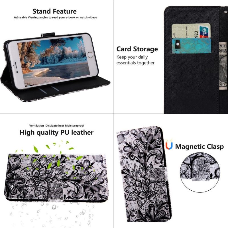 Leren Hoesje voor Samsung Galaxy A52 5G / A52 4G / A52s 5G Bescherming Bloemenkant