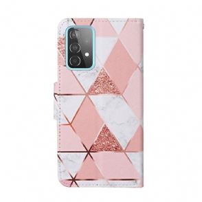 Leren Hoesje voor Samsung Galaxy A52 5G / A52 4G / A52s 5G Bescherming Chique Geometrie