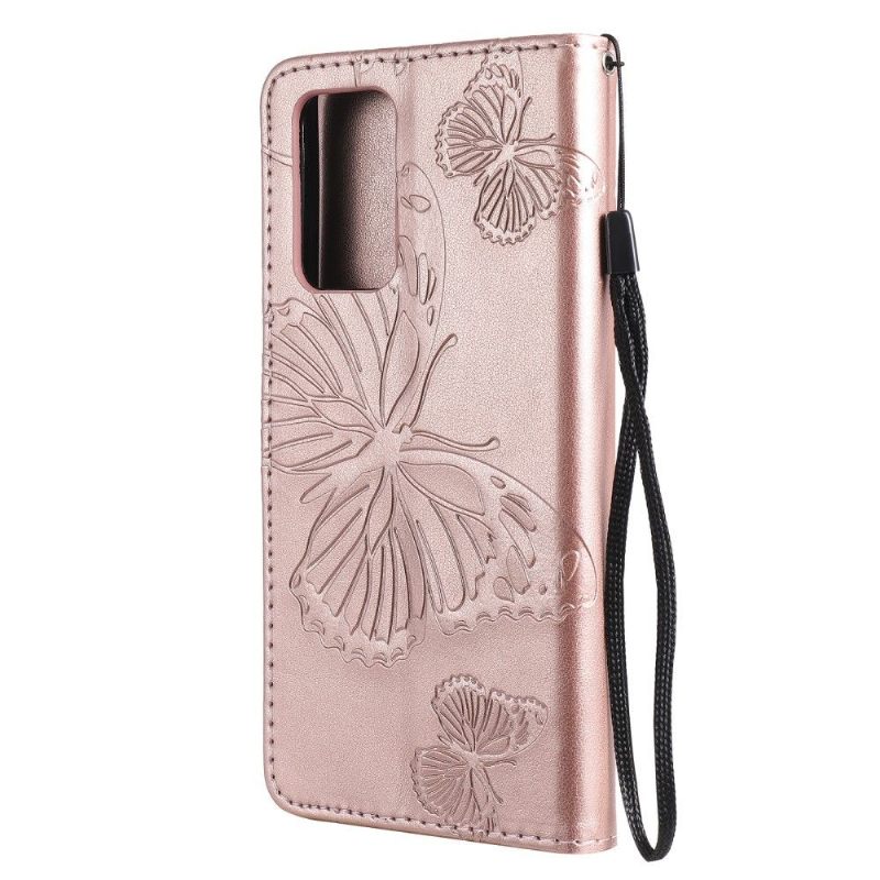 Leren Hoesje voor Samsung Galaxy A52 5G / A52 4G / A52s 5G Ondersteuningsfunctie Vlinders