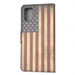 Leren Hoesje voor Samsung Galaxy A52 5G / A52 4G / A52s 5G Vintage Amerikaanse Vlag
