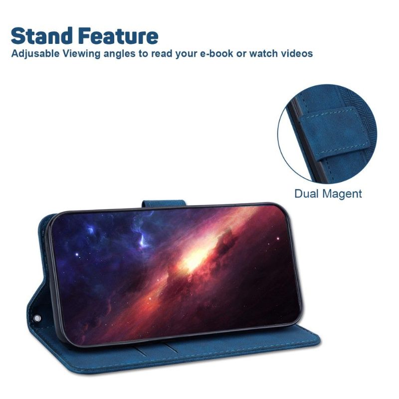 Cover voor Poco M3 Pro 5G Folio-hoesje Imitatieleren Strepen
