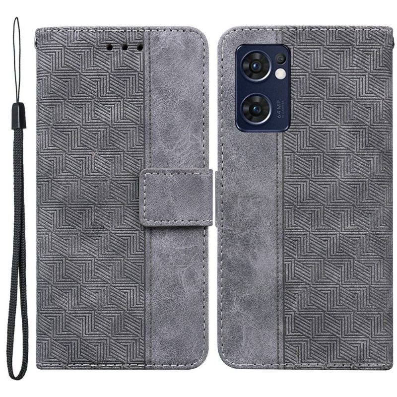 Cover voor Poco M3 Pro 5G Folio-hoesje Imitatieleren Strepen