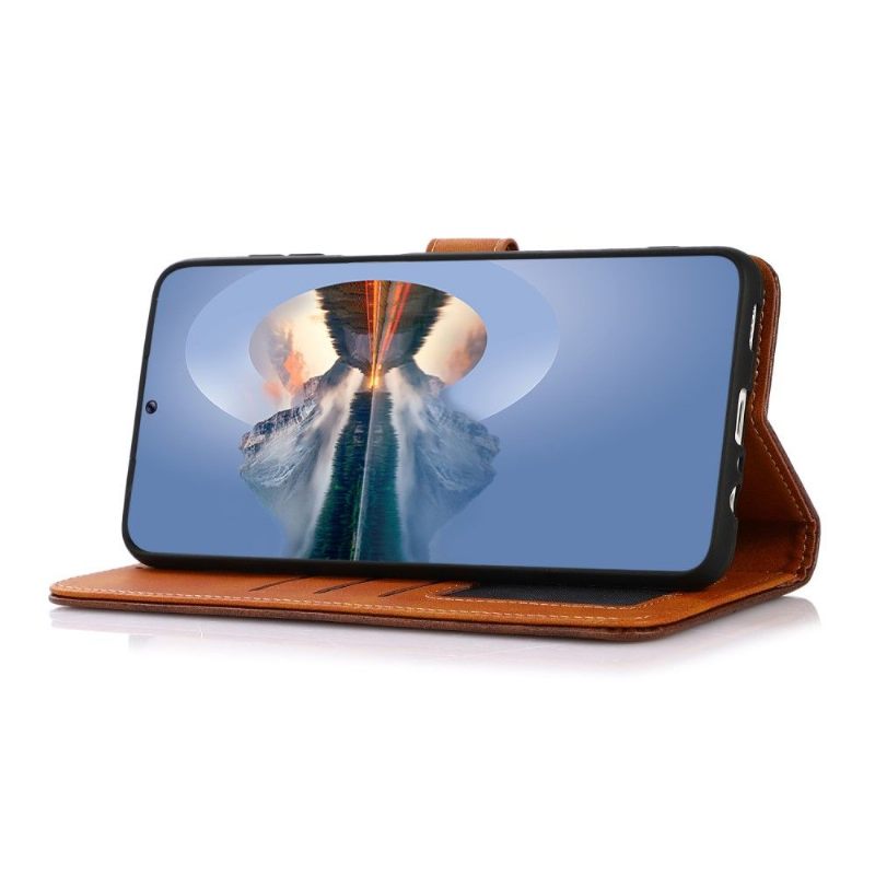 Leren Hoesje voor Poco M3 Pro 5G Khazneh Tweekleurig Kunstleer