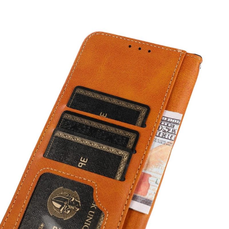 Leren Hoesje voor Poco M3 Pro 5G Khazneh Tweekleurig Kunstleer