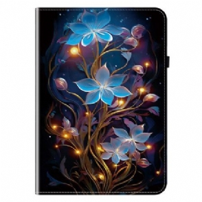 Cover Samsung Galaxy Tab S11 Blauwe Bloemen Bescherming Hoesje