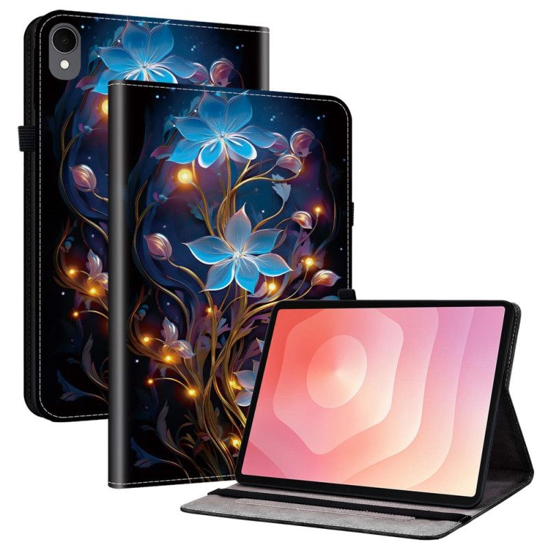 Cover Samsung Galaxy Tab S11 Blauwe Bloemen Bescherming Hoesje