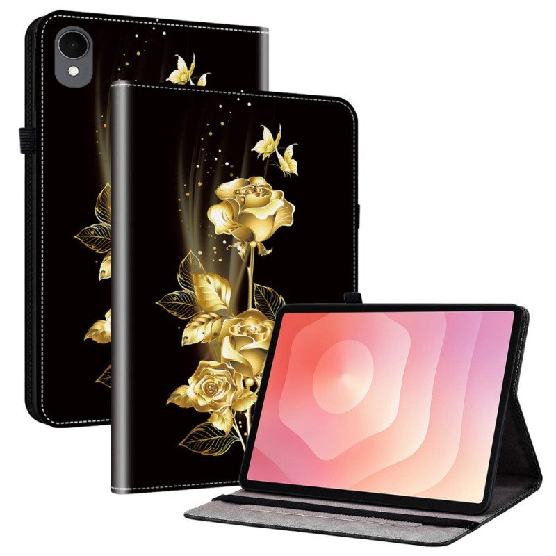 Cover Samsung Galaxy Tab S11 Vlinders En Gouden Rozen