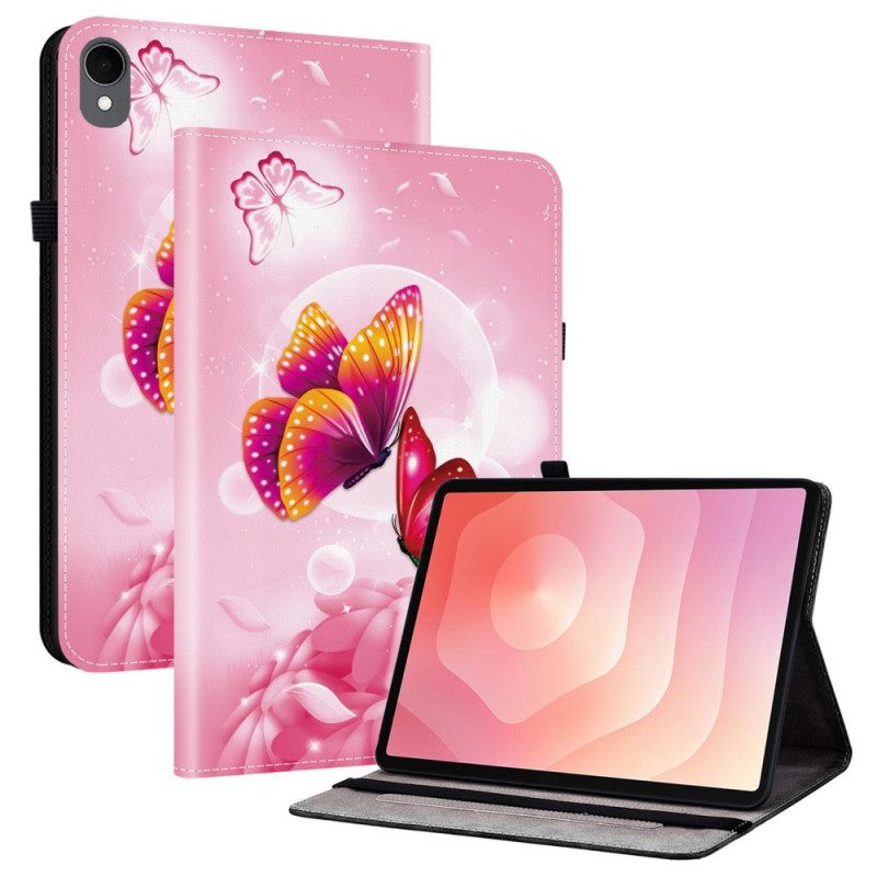 Cover Voor Samsung Galaxy Tab S11 Roze Vlinders
