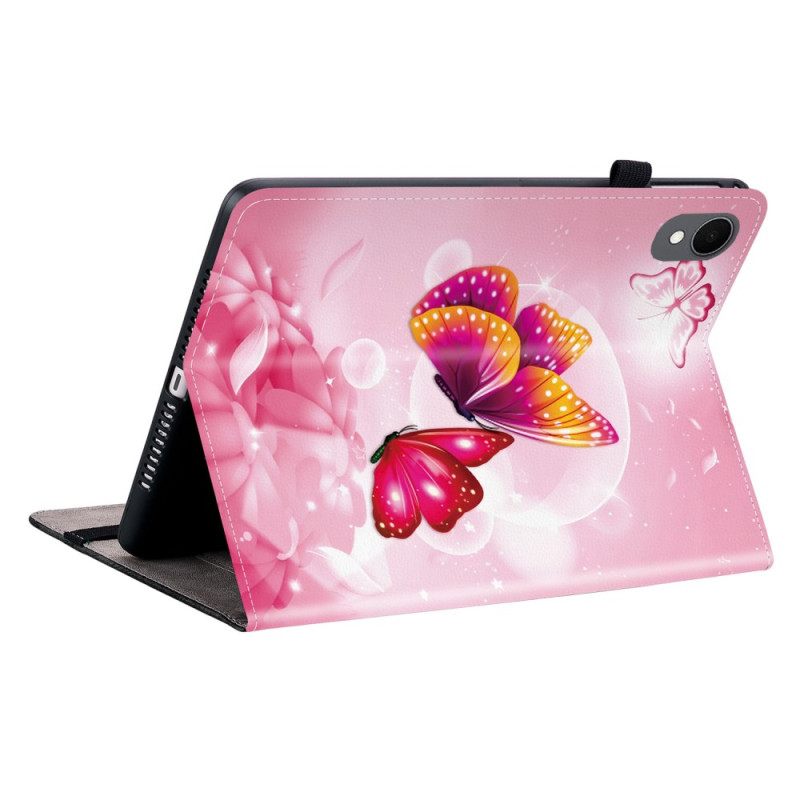 Cover Voor Samsung Galaxy Tab S11 Roze Vlinders