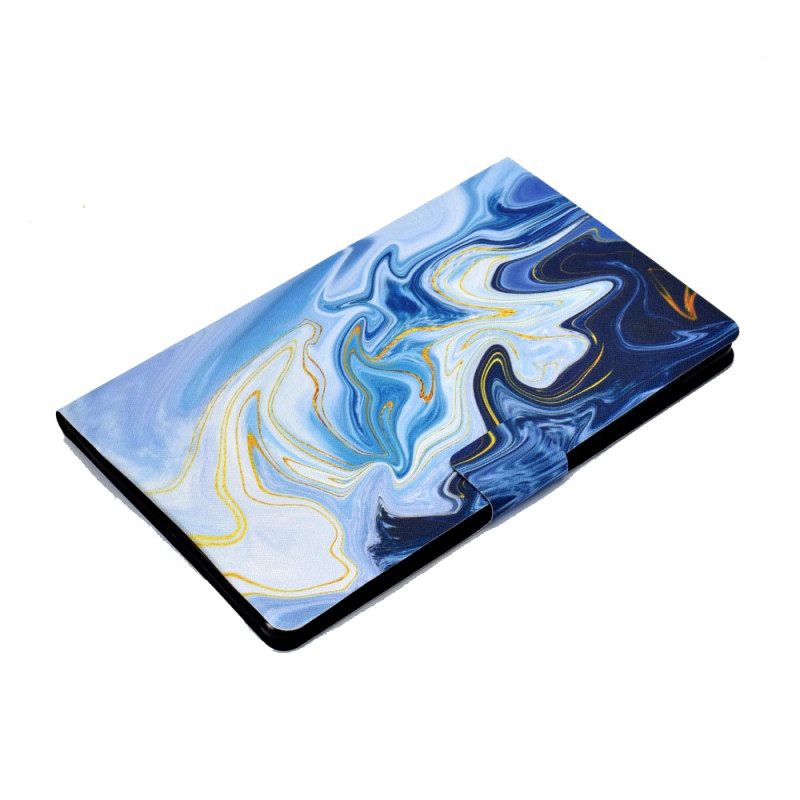 Folio-hoesje Samsung Galaxy Tab S11 Telefoonhoesje Blauw Marmer