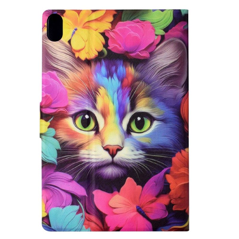 Folio-hoesje Samsung Galaxy Tab S11 Telefoonhoesje Kleurrijke Kat