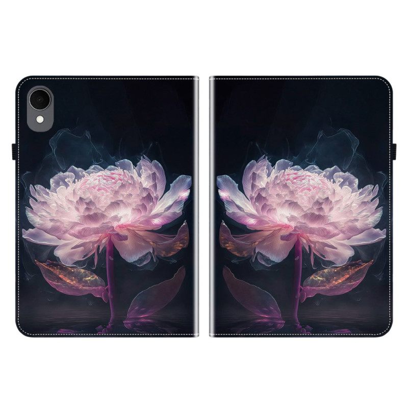 Folio-hoesje Samsung Galaxy Tab S11 Telefoonhoesje Paarse Pioenroos