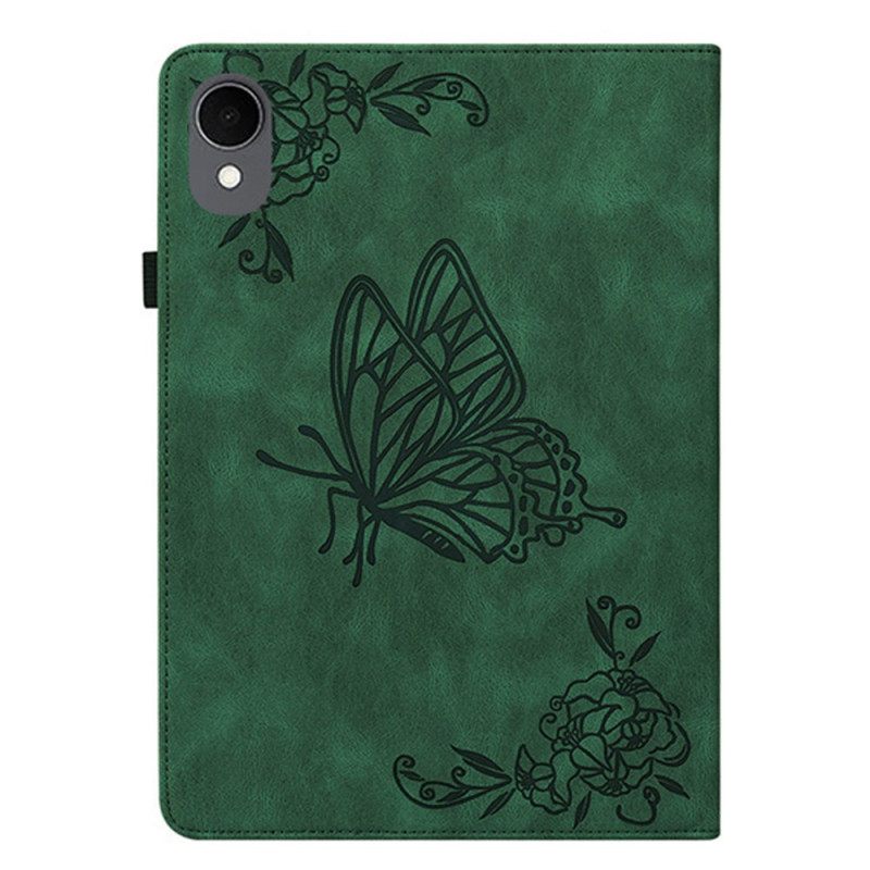 Hoesje Case Samsung Galaxy Tab S11 Vlinder Met Suède-effect