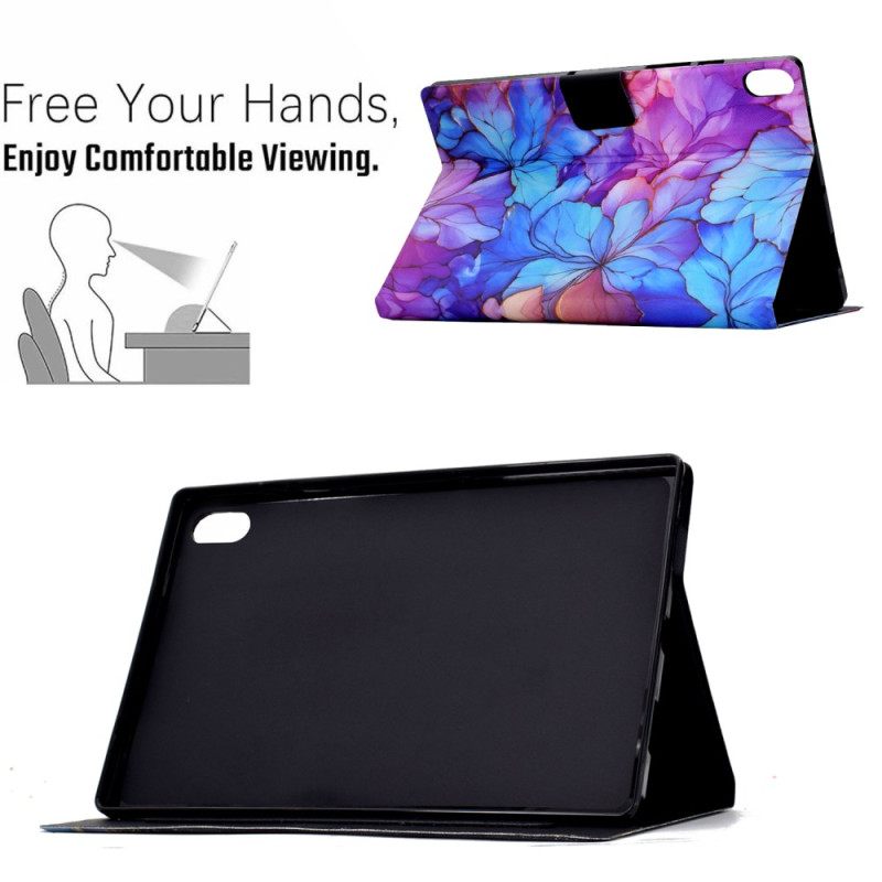 Leren Hoesje Samsung Galaxy Tab S11 Bloemenpatroon Bescherming Hoesje