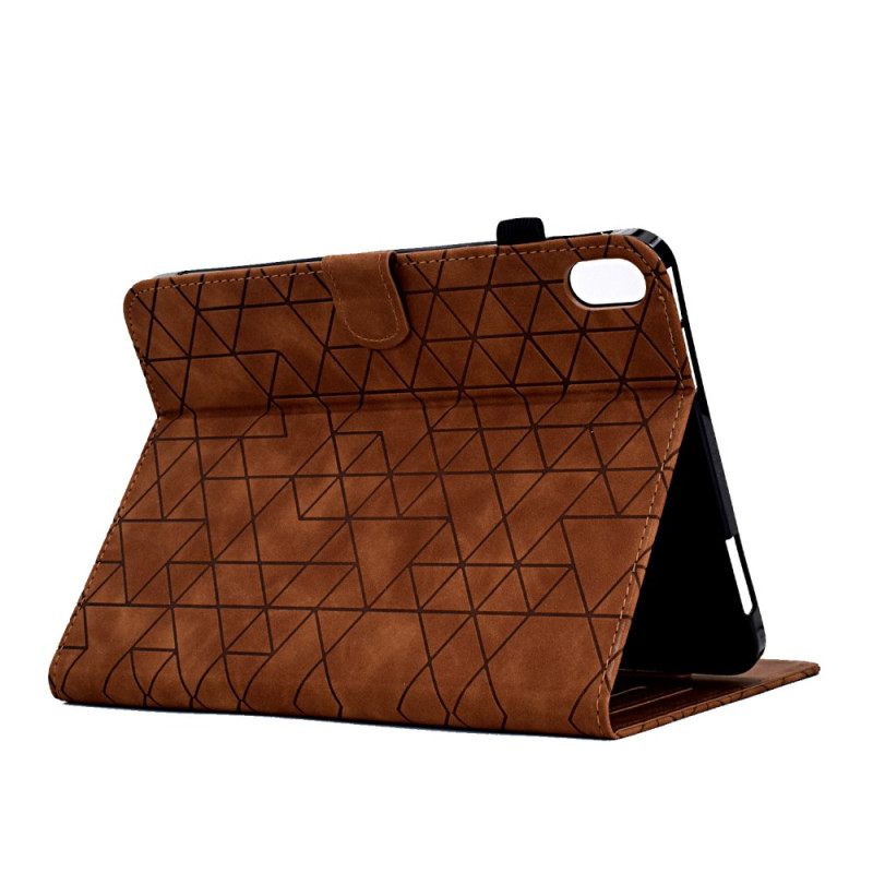 Leren Hoesje Samsung Galaxy Tab S11 Geometrisch Patroon Met Suède-effect Bescherming Hoesje