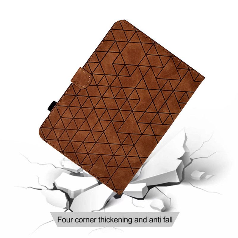 Leren Hoesje Samsung Galaxy Tab S11 Geometrisch Patroon Met Suède-effect Bescherming Hoesje