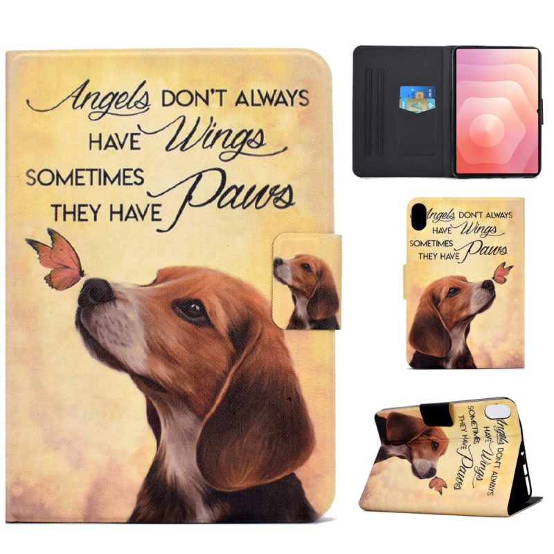 Leren Hoesje Samsung Galaxy Tab S11 Hond En Vlinder Bescherming Hoesje