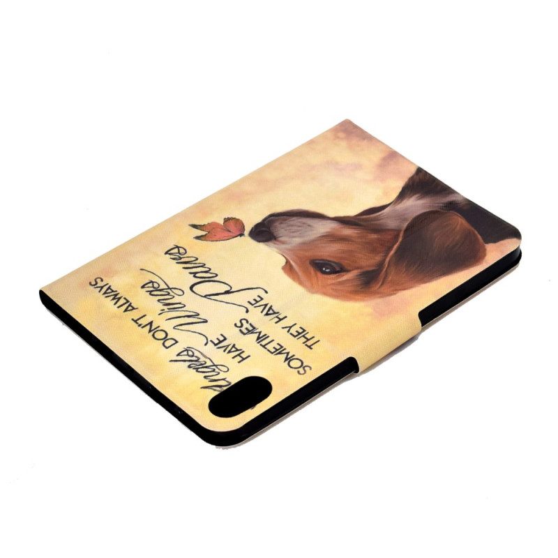 Leren Hoesje Samsung Galaxy Tab S11 Hond En Vlinder Bescherming Hoesje