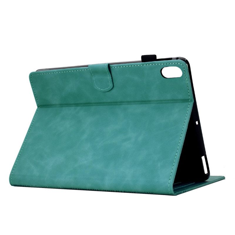 Leren Hoesje Samsung Galaxy Tab S11 Kattenscène Met Suède-effect Bescherming Hoesje