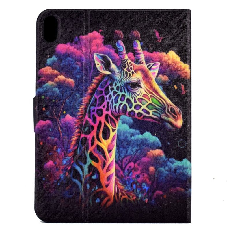 Leren Hoesje Samsung Galaxy Tab S11 Kleurrijke Giraffe