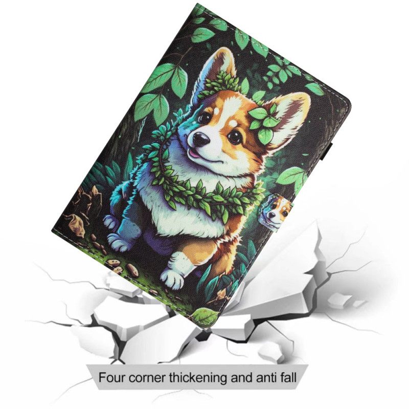 Leren Hoesje Voor Samsung Galaxy Tab S11 Corgi