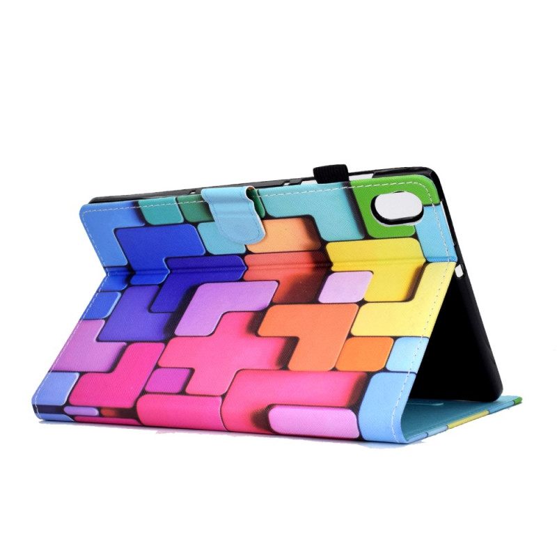 Leren Hoesje Voor Samsung Galaxy Tab S11 Gekleurde Vierkanten