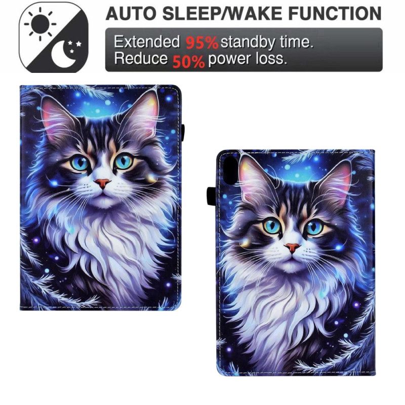 Leren Hoesje Voor Samsung Galaxy Tab S11 Winterkat