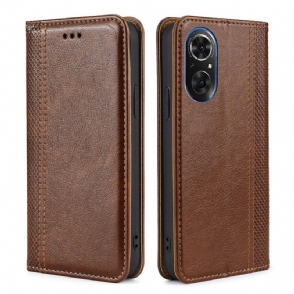 Bescherming Hoesje voor Honor 50 SE Folio-hoesje Litchi Lederen Stiksels