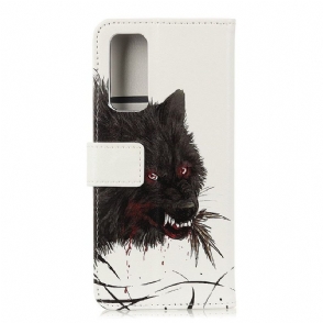 Folio-hoesje voor Realme 7 Zwarte Wolf