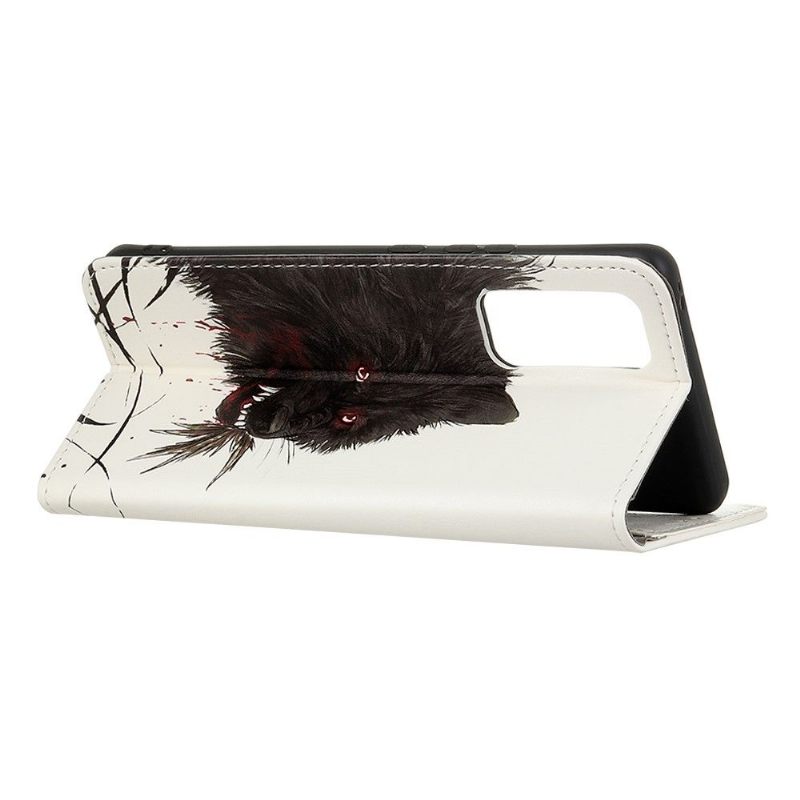 Folio-hoesje voor Realme 7 Zwarte Wolf