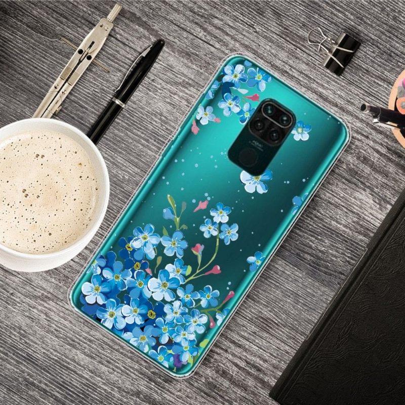 Hoesje voor Xiaomi Redmi Note 9 Anti-fall Blauwe Bloemen