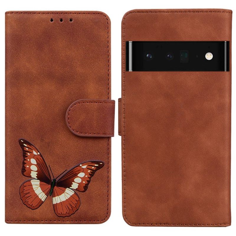Folio-hoesje voor Google Pixel 6 Pro Bescherming Hoesje Kleurrijke Vlinderbescherming