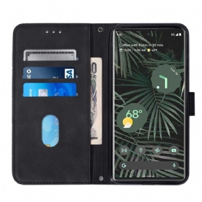 Folio-hoesje voor Google Pixel 6 Pro Geometrisch Ontwerp Leereffect
