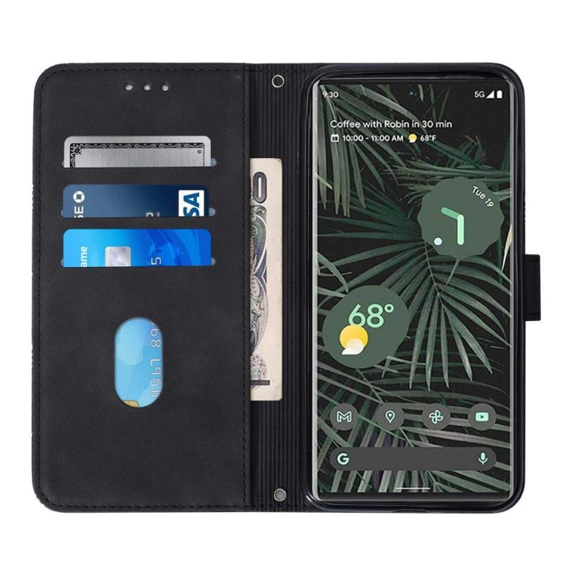 Folio-hoesje voor Google Pixel 6 Pro Geometrisch Ontwerp Leereffect